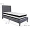 Flash Furniture Roxbury Twin Platform Bed Set, Light Gray SL-BM-25-GG - alternate 3